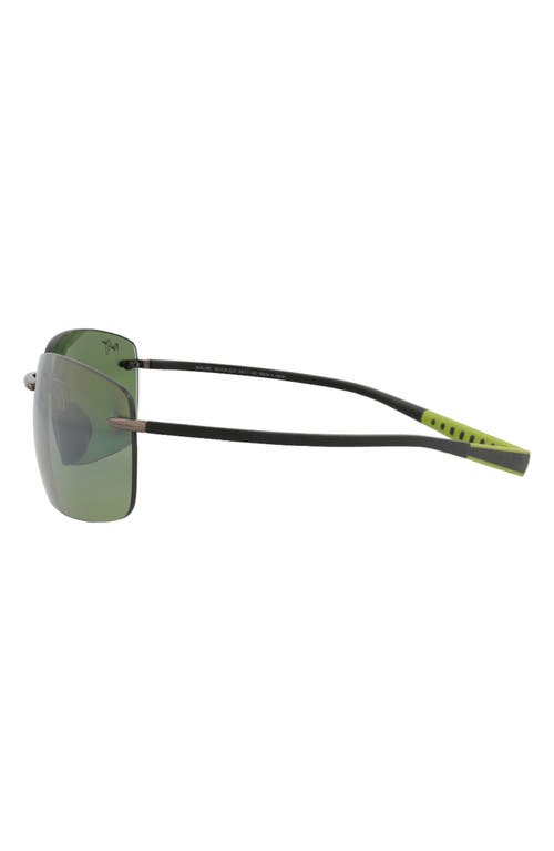 Maui Jim Core 64mm Polarized Rectangular Sunglasses In Green