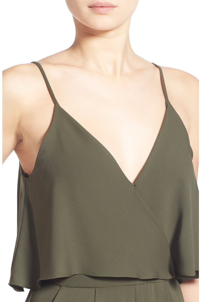 ASTR Popover Bodice Crop Jumpsuit, Alternate, color, OLIVE