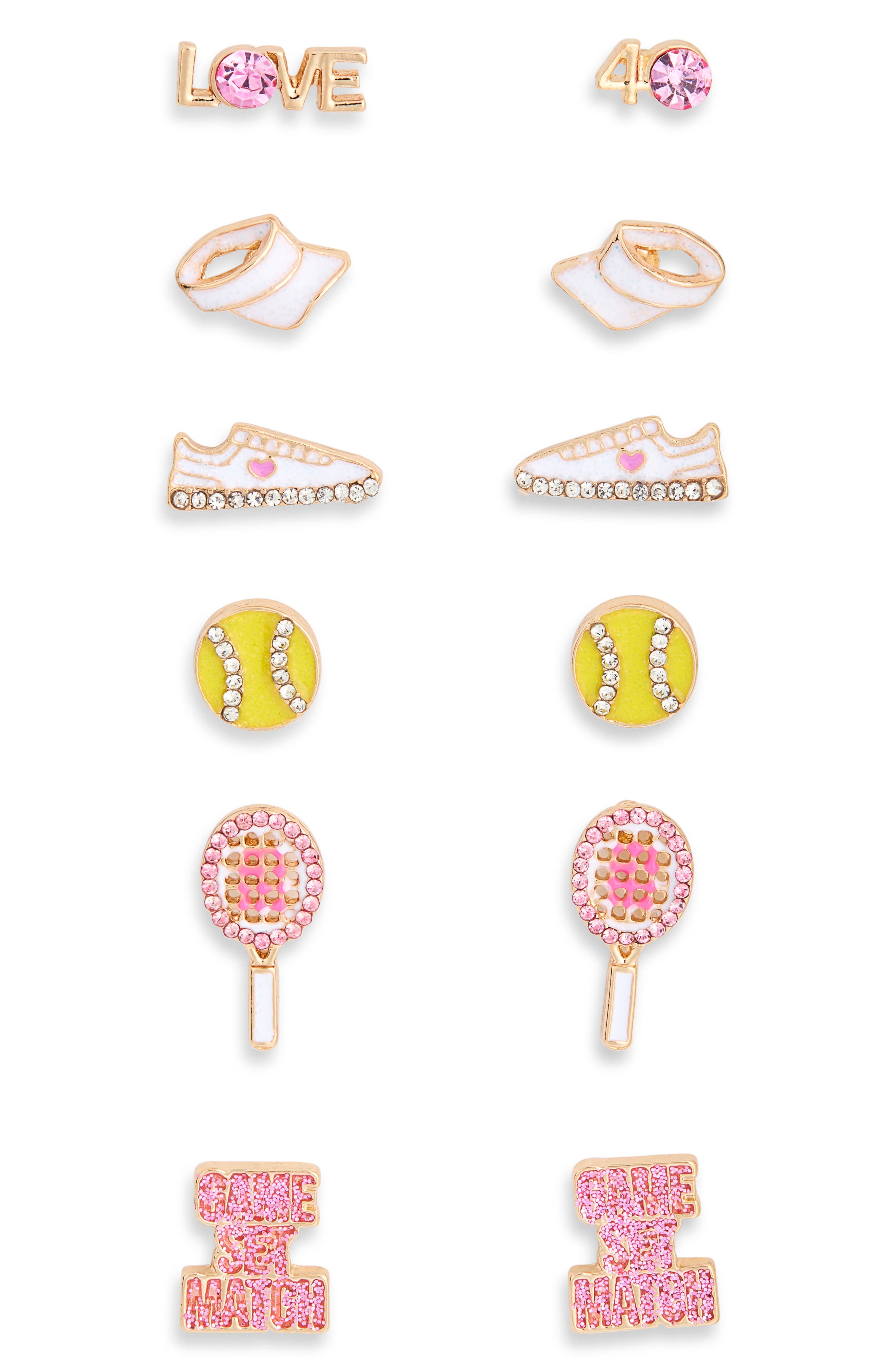 6-Pack Tennis Stud Earrings