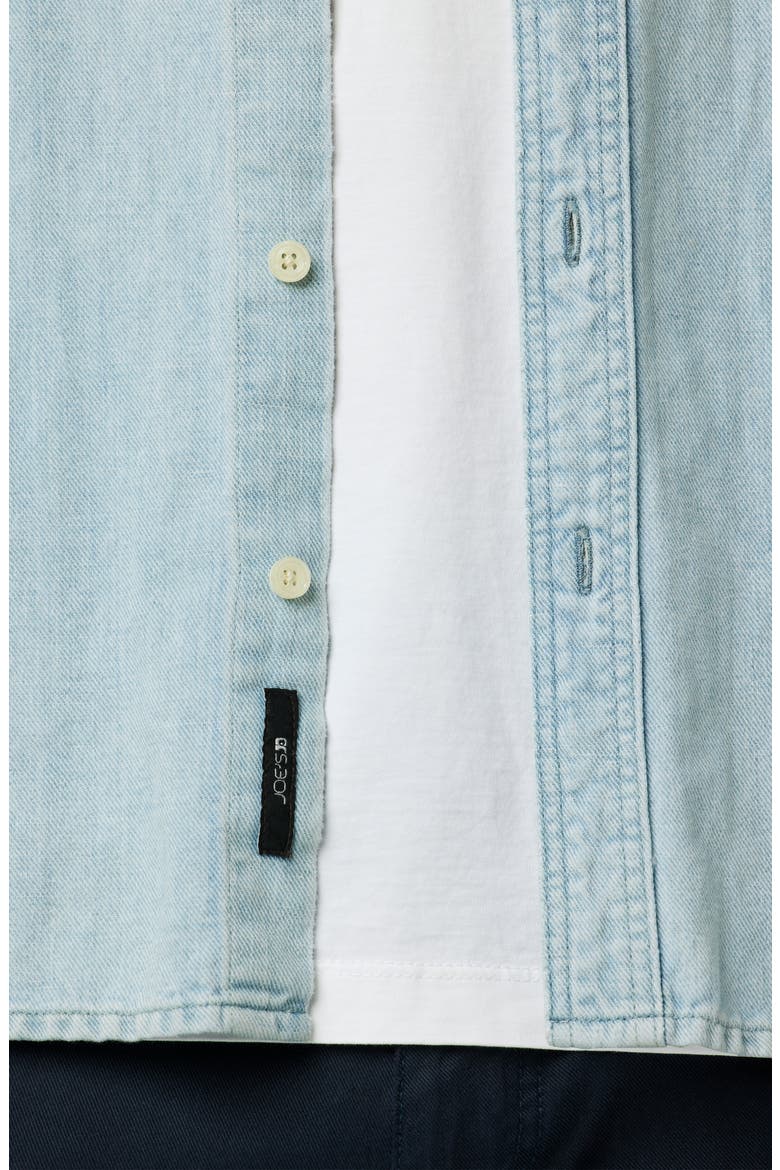Lou Indigo Cotton & Linen Button-Up Shirt, Alternate, color, SPRING SKY