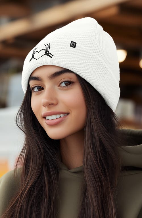 Dalix Heart Of Bones Beanie In White