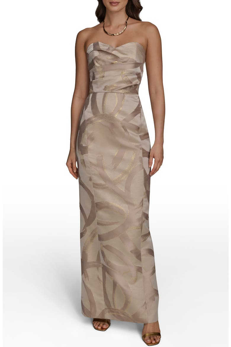 gold pleated strapless dress Metallic Gold Prom Dress Pleated 2026 Strapless Corset Top Luxury A-Line Maxi Gown Shiny Formal Evening Dress for Gala & Red Carpet, Gold