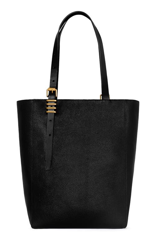 Rebecca Minkoff Buckle North-south Leather Tote Bag In Black