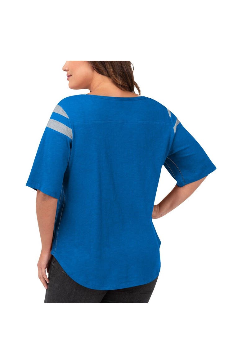 Women's G-III 4Her by Carl Banks Royal Detroit Lions Plus Size Linebacker T-Shirt, Alternate, color, Royal