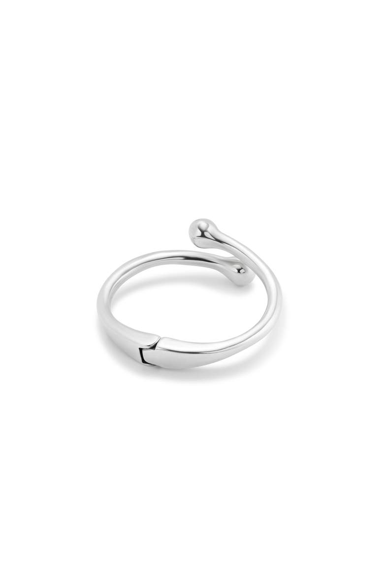 Rigid Bangle with Inner Spring, Alternate, color, Silver
