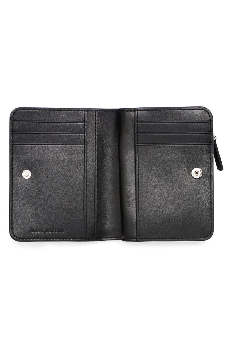 The Mini Compact Leather Bifold Wallet, Alternate, color, BLACK