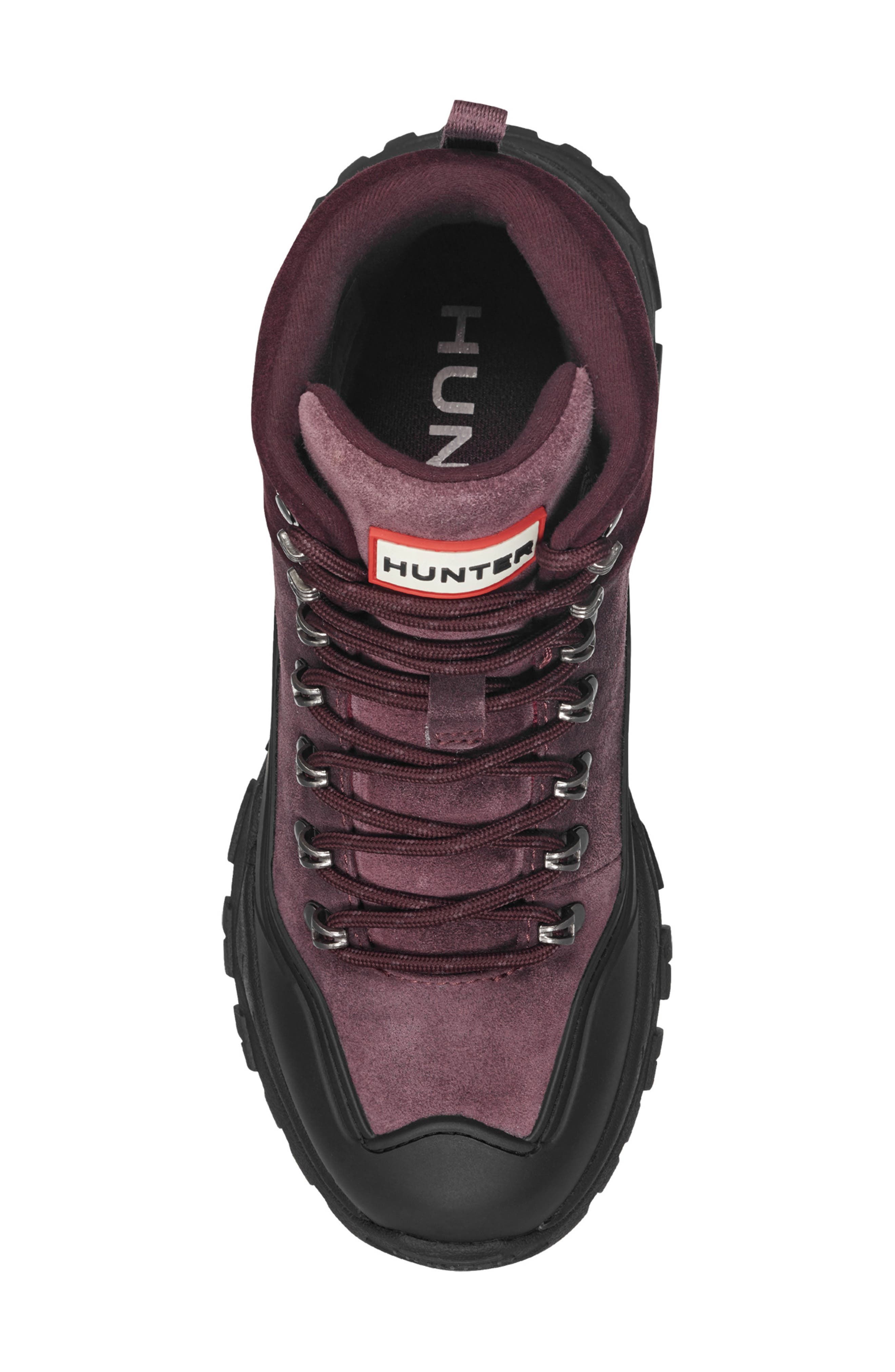 Hunter Jasper Waterproof Hiker Boot, Alternate, color, Dark Red