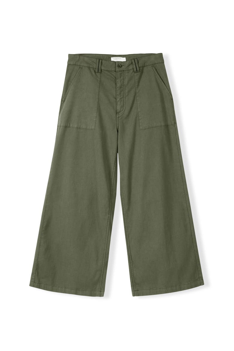 Wide Leg Pleat Front Pant, Alternate, color, Khaki