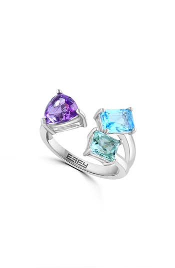 Effy Sterling Silver Semiprecious Stone Open Band Ring In Silver