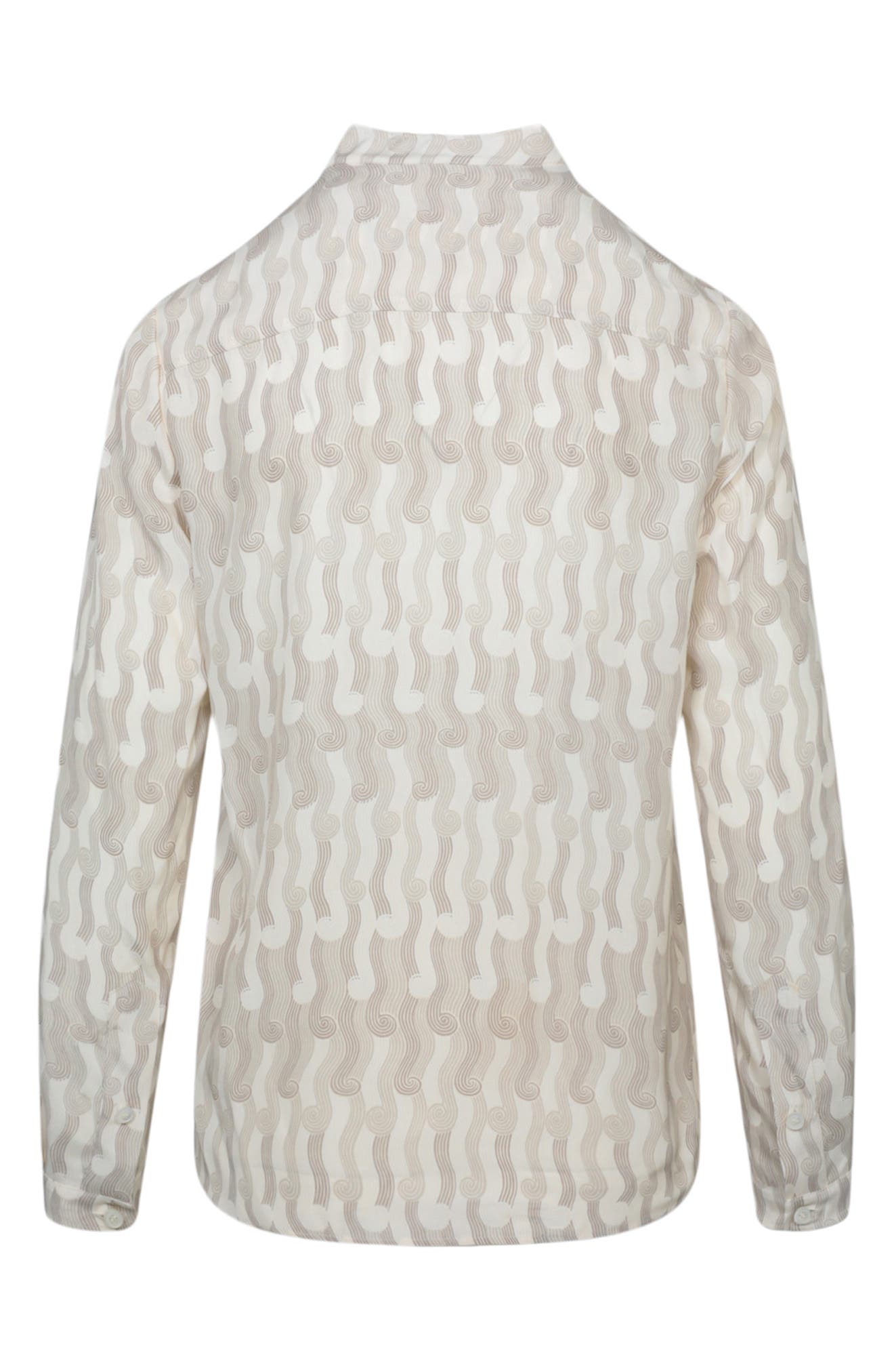 Stella McCartney Eva Button Half-Placket Long Sleeve Silk Blouse (Women ...