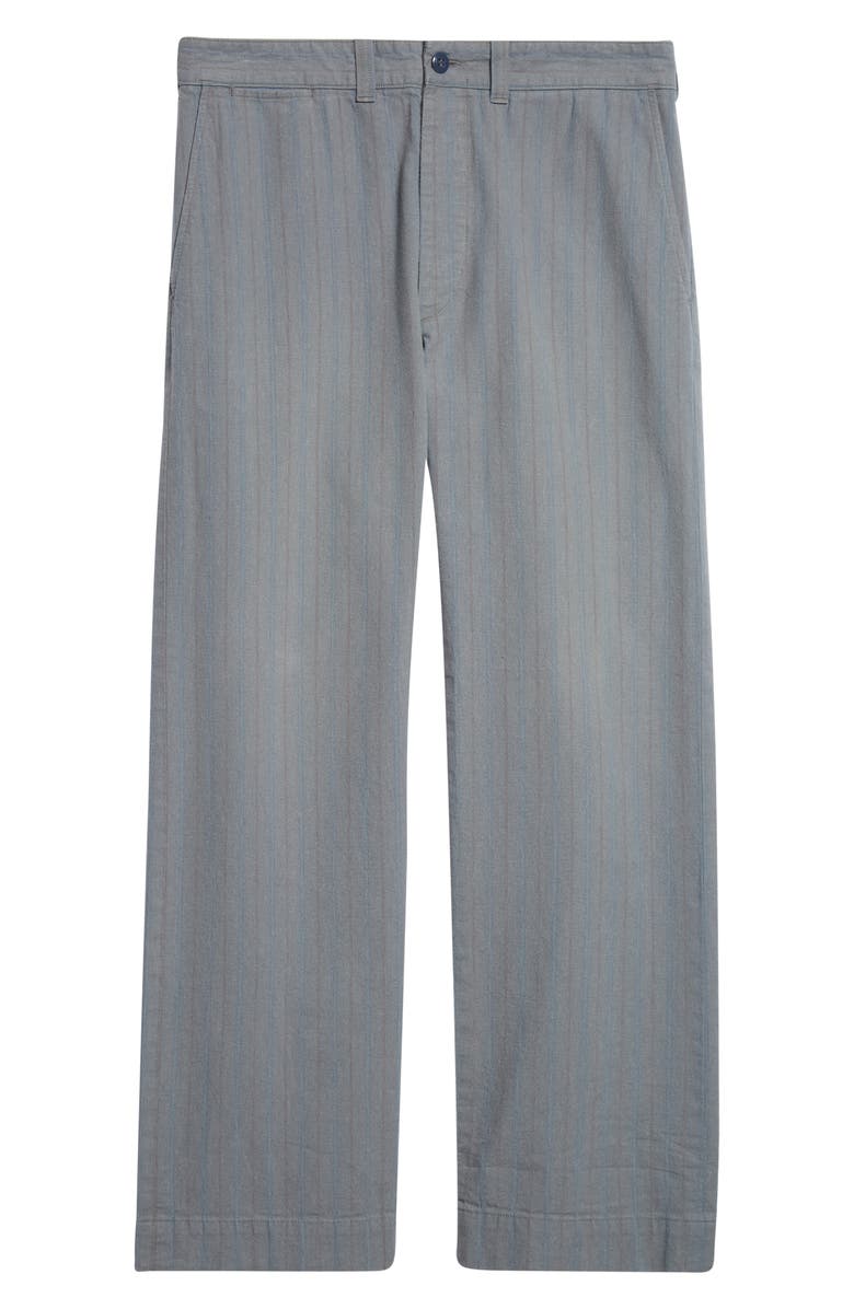 Double RL Maitland Stripe Flat Front Cotton & Linen Chinos, Alternate, color, Faded Navy Stripe