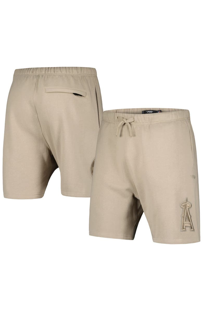 PRO STANDARD Men's Pro Standard Khaki Los Angeles Angels Neutral Fleece Shorts, Alternate, color, Khaki