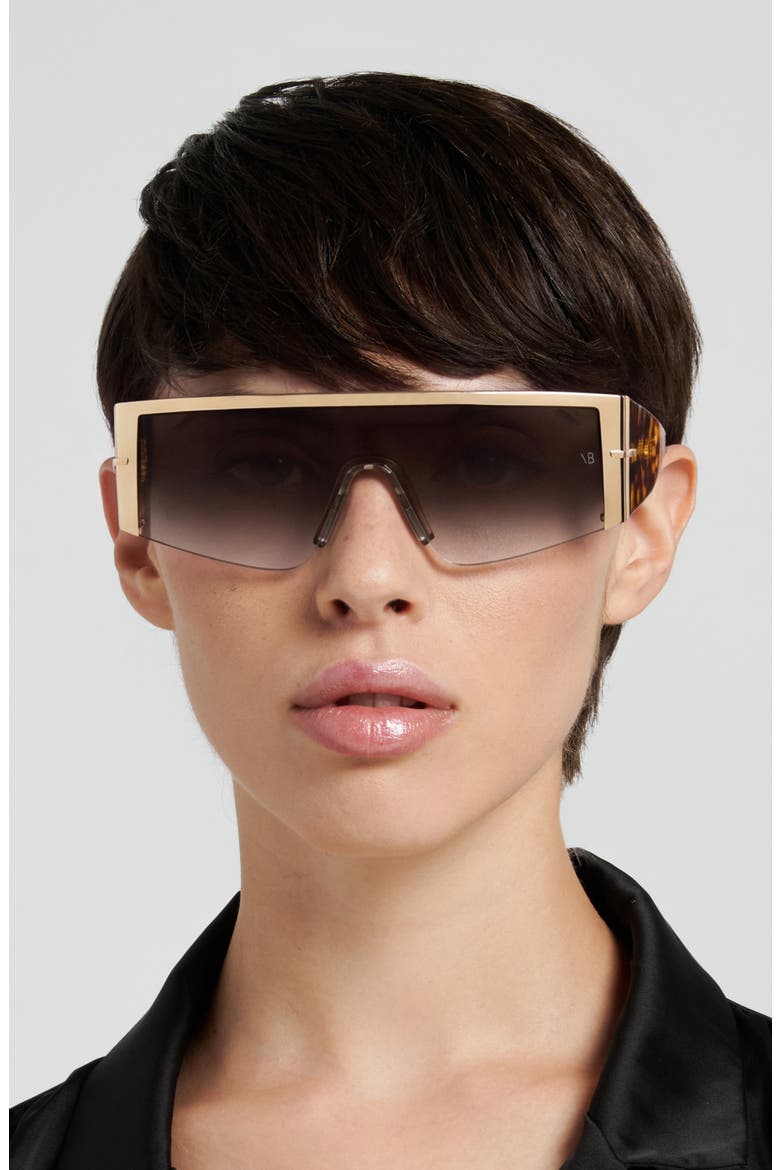 VB 7015/S 99mm Oversize Shield Sunglasses, Alternate, color, GOLD HAVANA/ BROWN SF