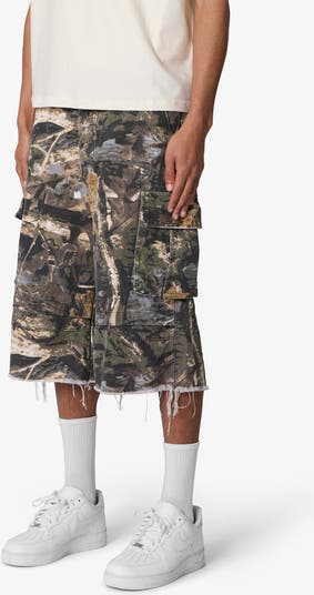 Camo Print Ultra Baggy Cargo Shorts