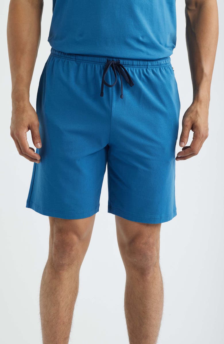 BOSS Mix Match Stretch Cotton Pajama Shorts, Main, color, Open Blue