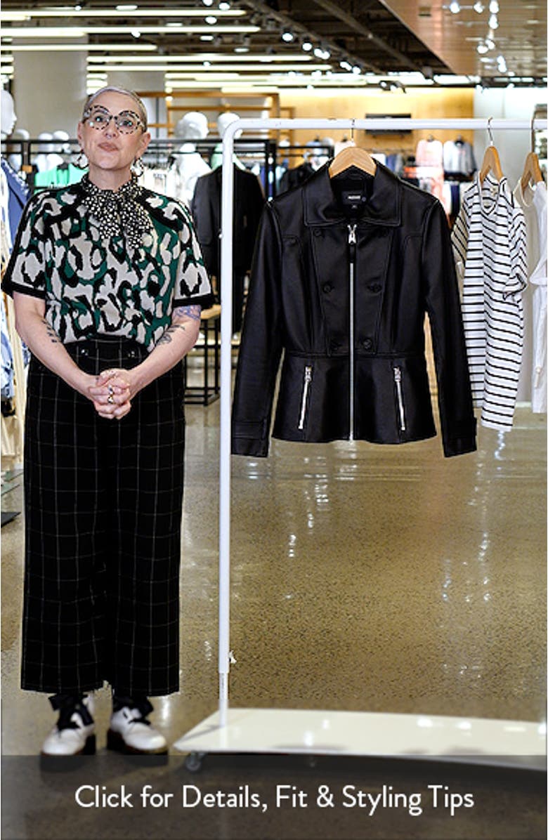 Barbara Leather Peplum Jacket, sales video thumbnail