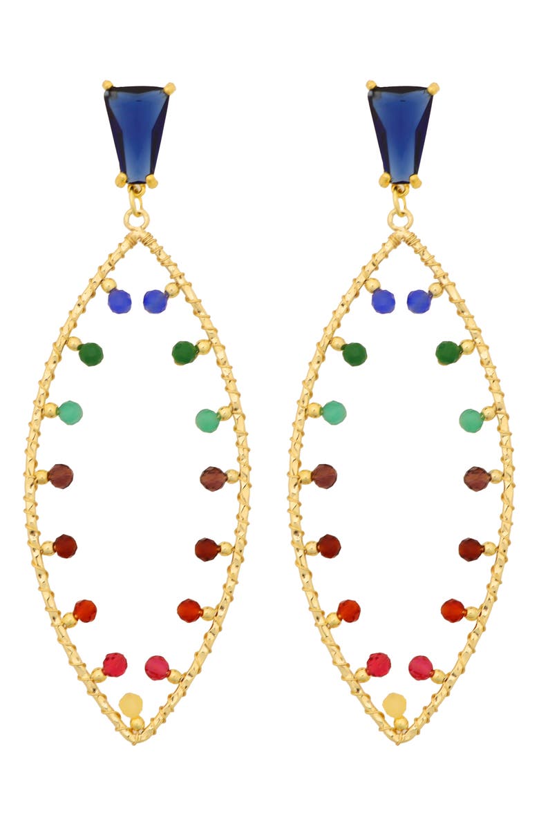Panacea Crystal Marquis Earrings, Main, color, Gold Multi