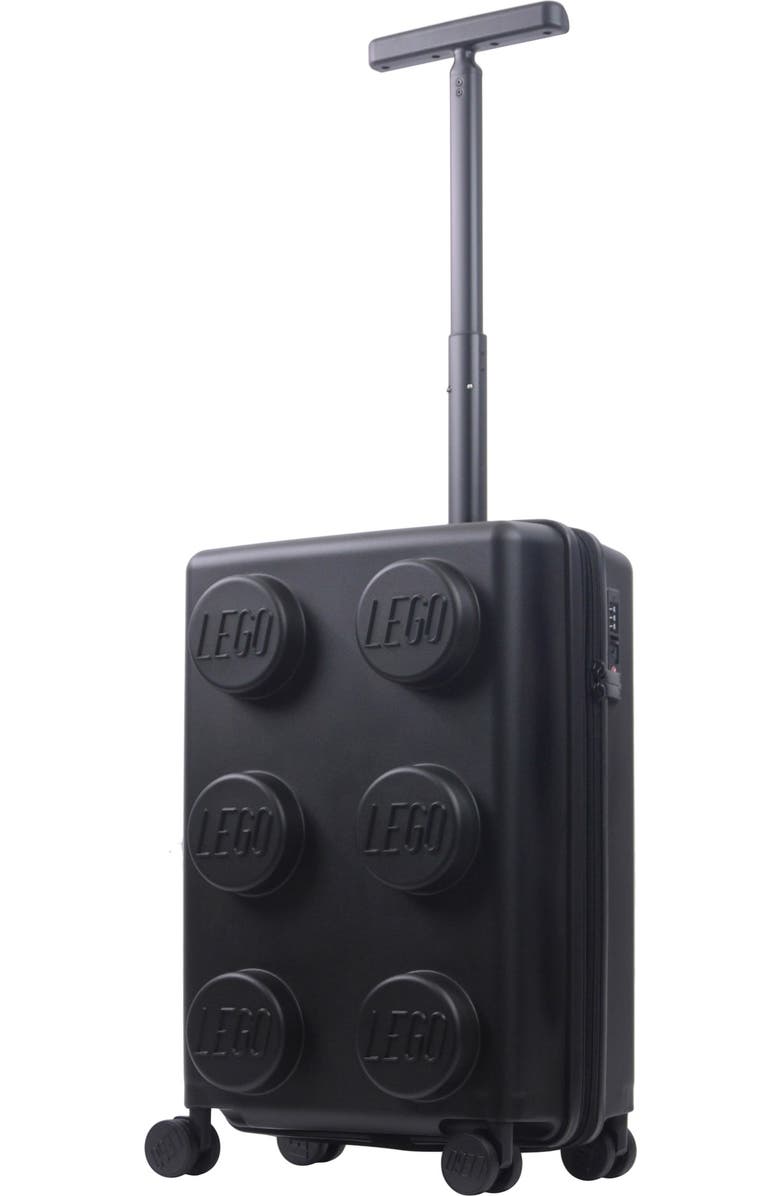 LEGO Signature Brick 2x3 Trolley Expandable 21.5 inch carry-on luggage, Main, color, Black