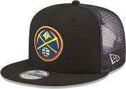 New Era Men's New Era Black Denver Nuggets Core Logo Meshback 9FIFTY Snapback Hat