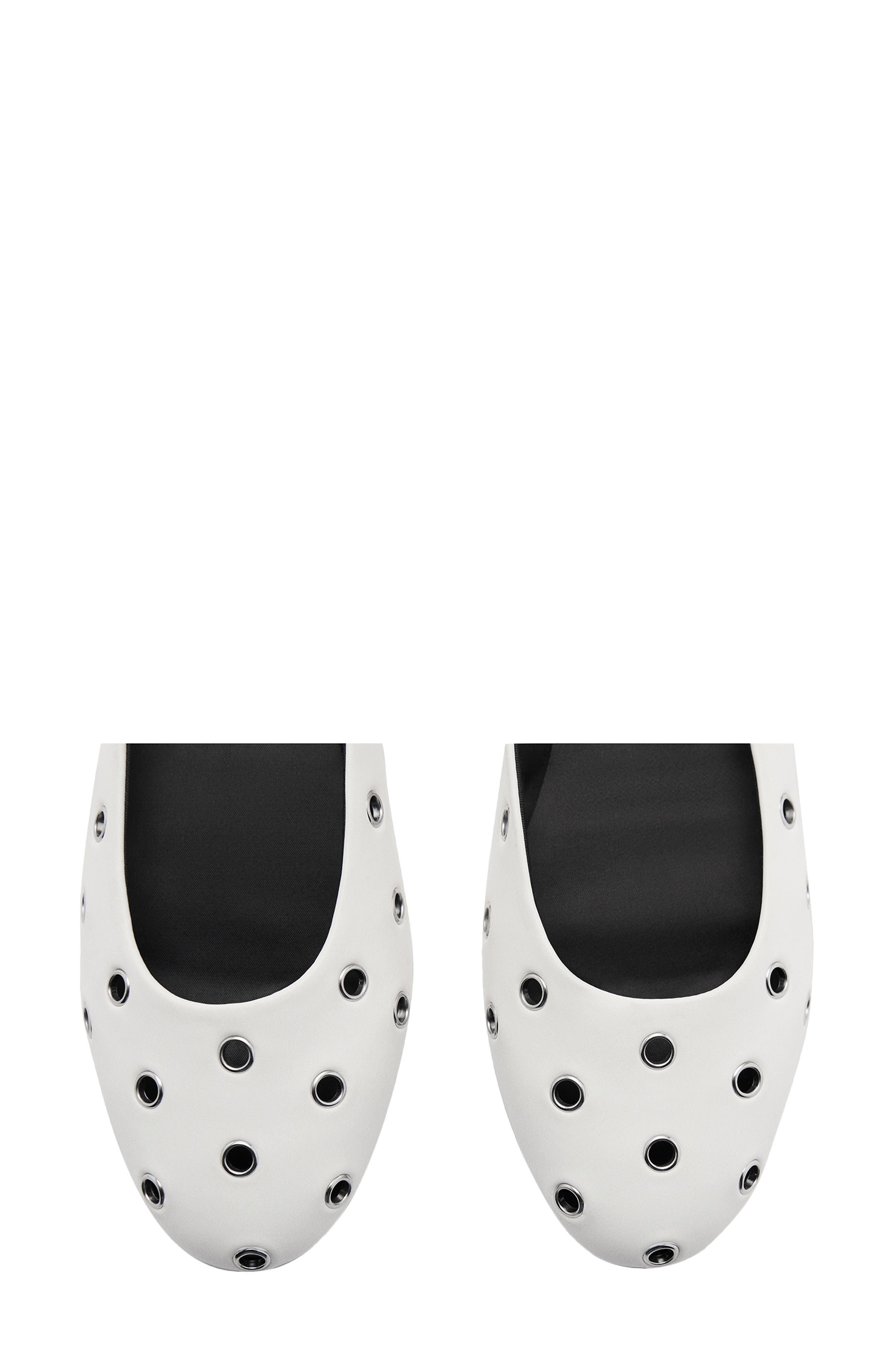 Grommet Ballet Flat, Alternate, color, WHITE