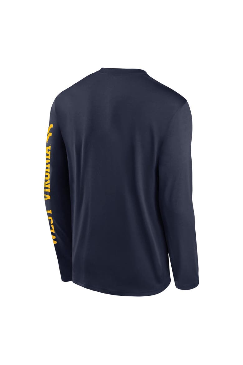 Men's Nike  Navy West Virginia Mountaineers Primetime Logo Sleeve Legend Dri-FIT Long Sleeve T-Shirt, Alternate, color, Navy