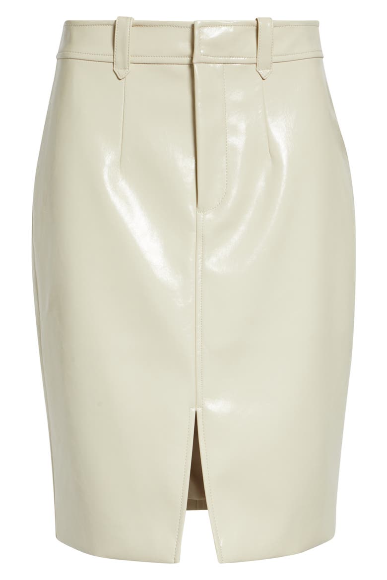 Noelle Faux Leather Pencil Skirt, Alternate, color, ALMOND