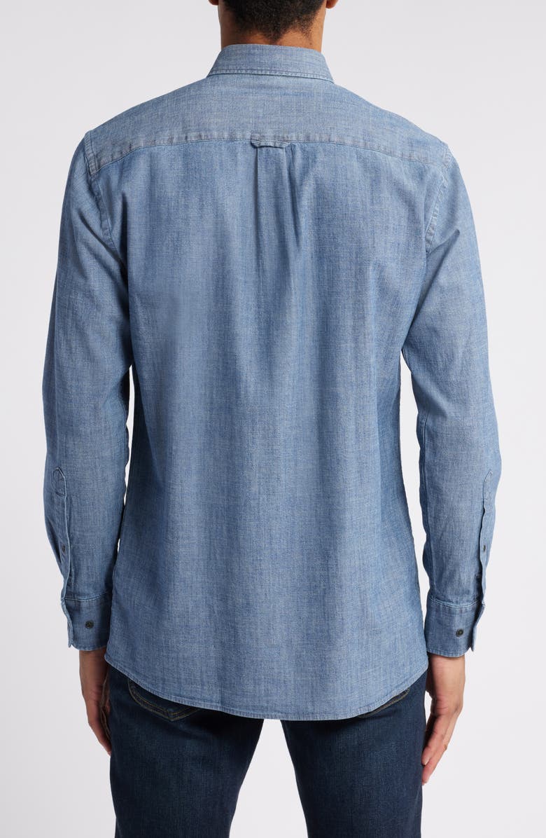 Peter Millar Tamworth Cotton Stretch Chambray Button-Down Shirt, Alternate, color,