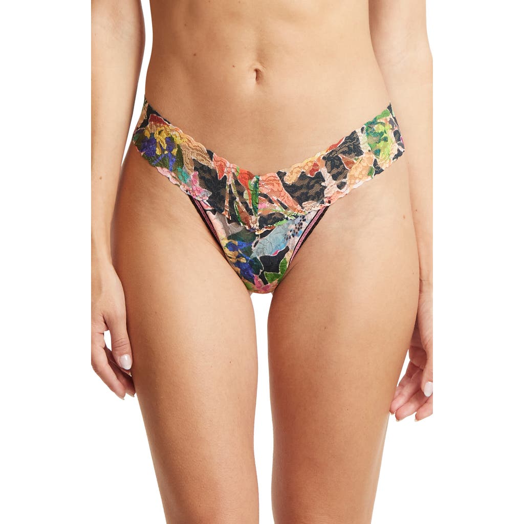 Hanky Panky Print Low Rise Thong In Brown