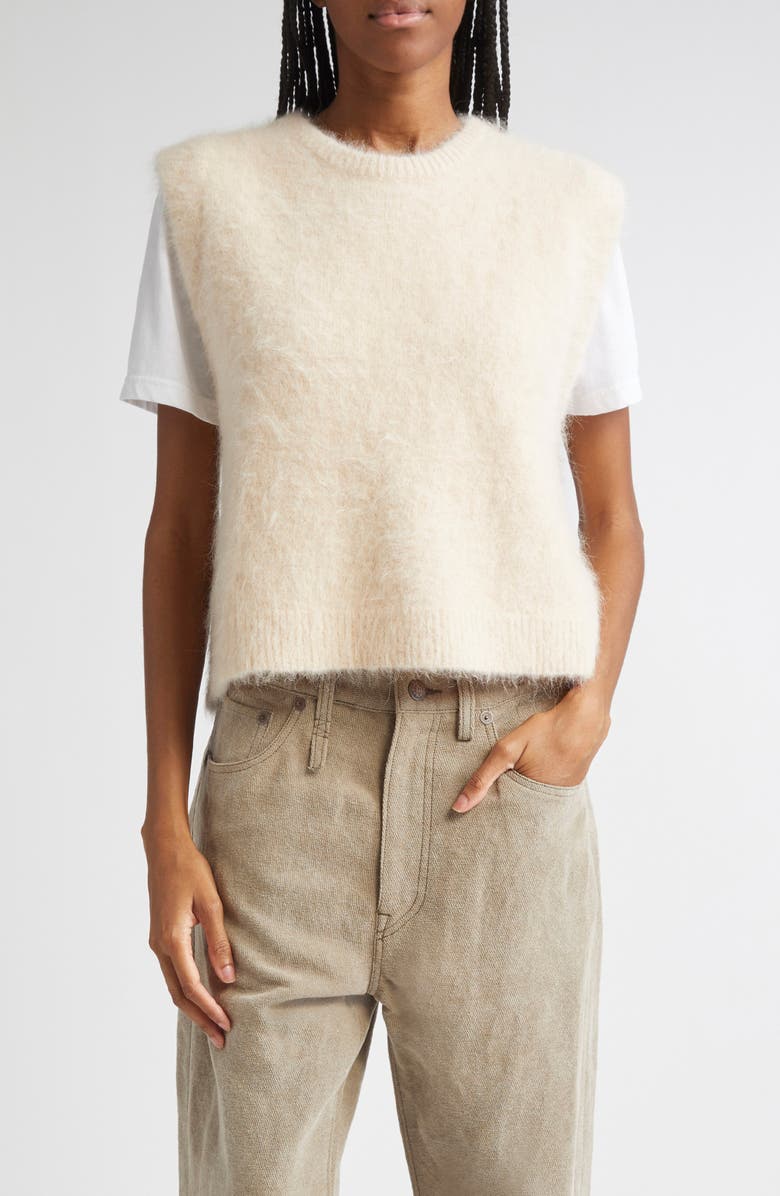 R13 Deep Armhole Alpaca Blend Sweater Vest, Main, color, Oatmeal