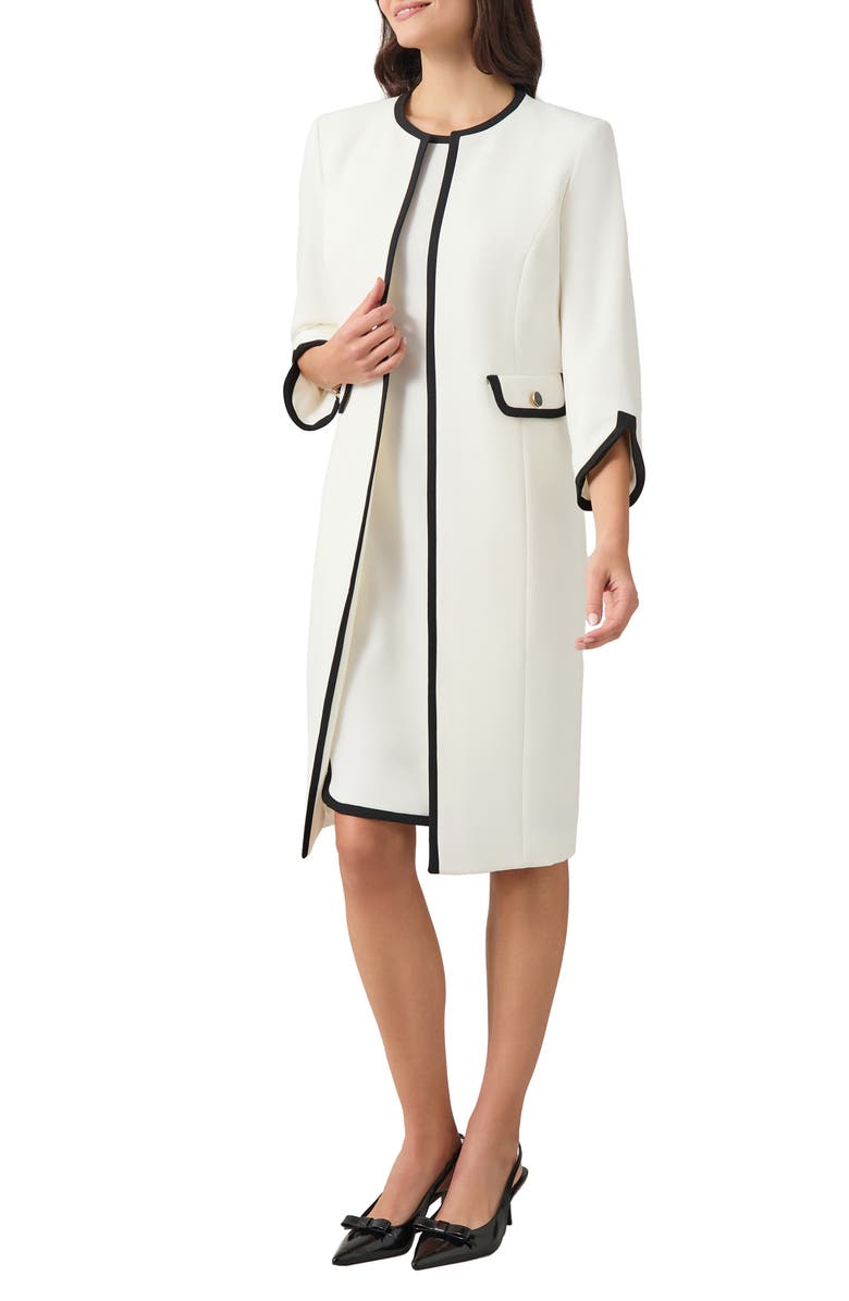 KASPER Framed Long Topper Jacket, Alternate, color, 