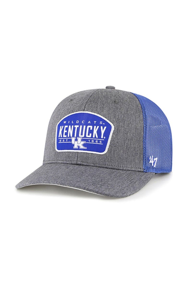 '47 Men's '47  Charcoal Kentucky Wildcats Slate Trucker Snapback Hat, Main, color, 