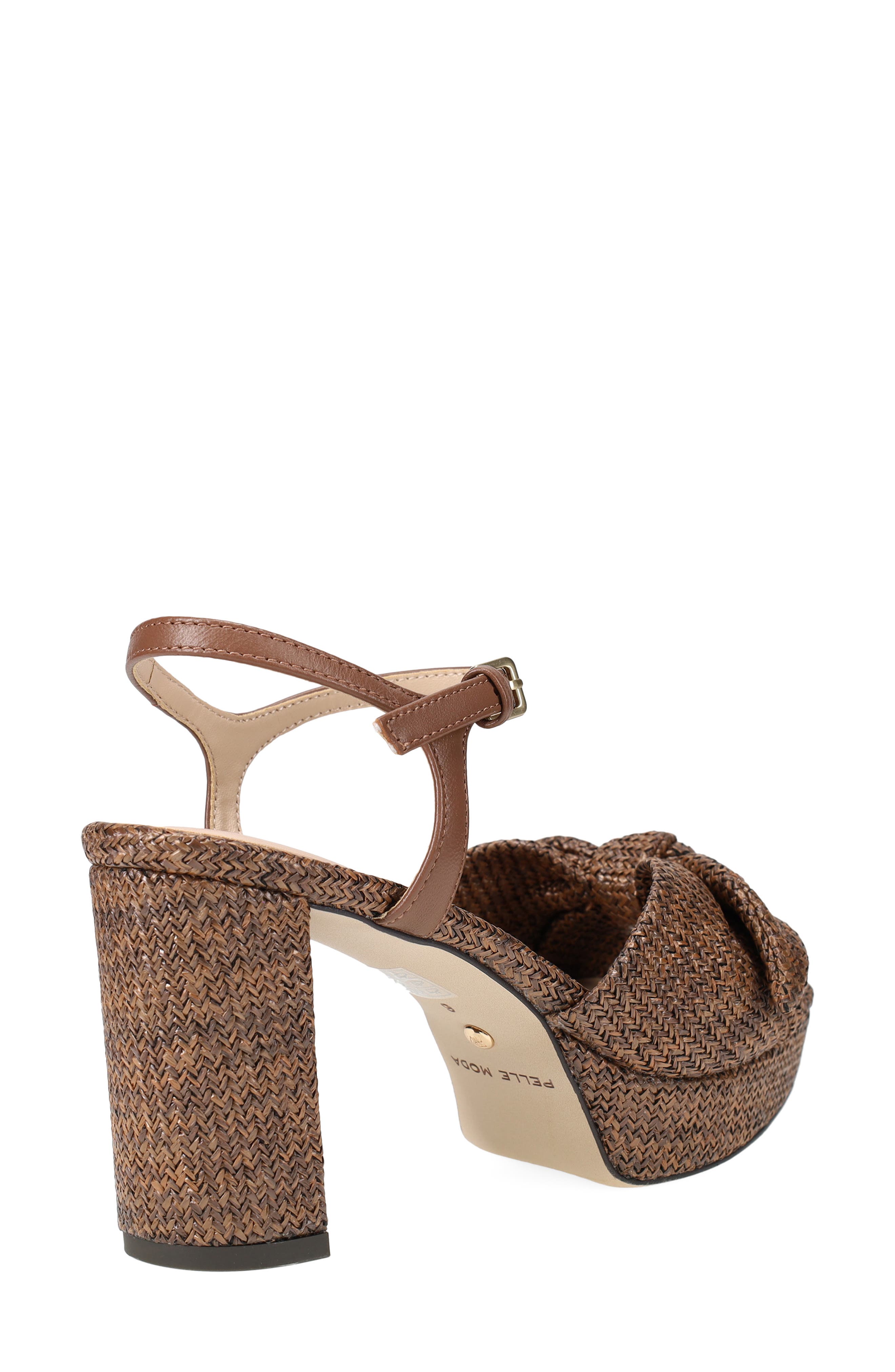 Pelle Moda Penni Ankle Strap Platform Sandal, Alternate, color, Chocolate