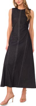 Halogen® Pinstripe Sleeveless A-Line Dress