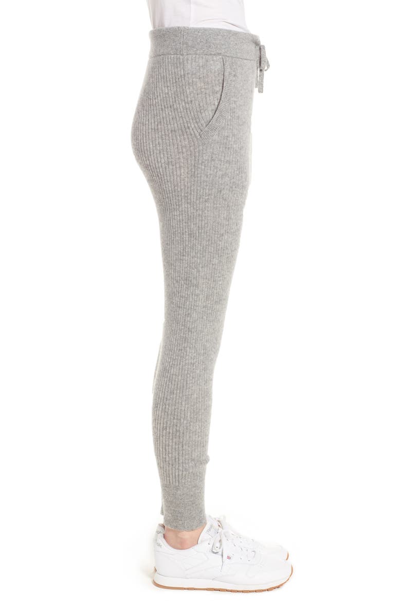 Ribbed Cashmere Leggings, Alternate, color, HEATHER GREY