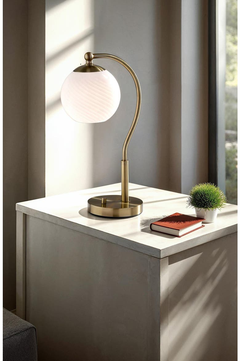 Swirl Antiqued Brass Desk Lamp, Alternate, color, ANTIQUE BRASS