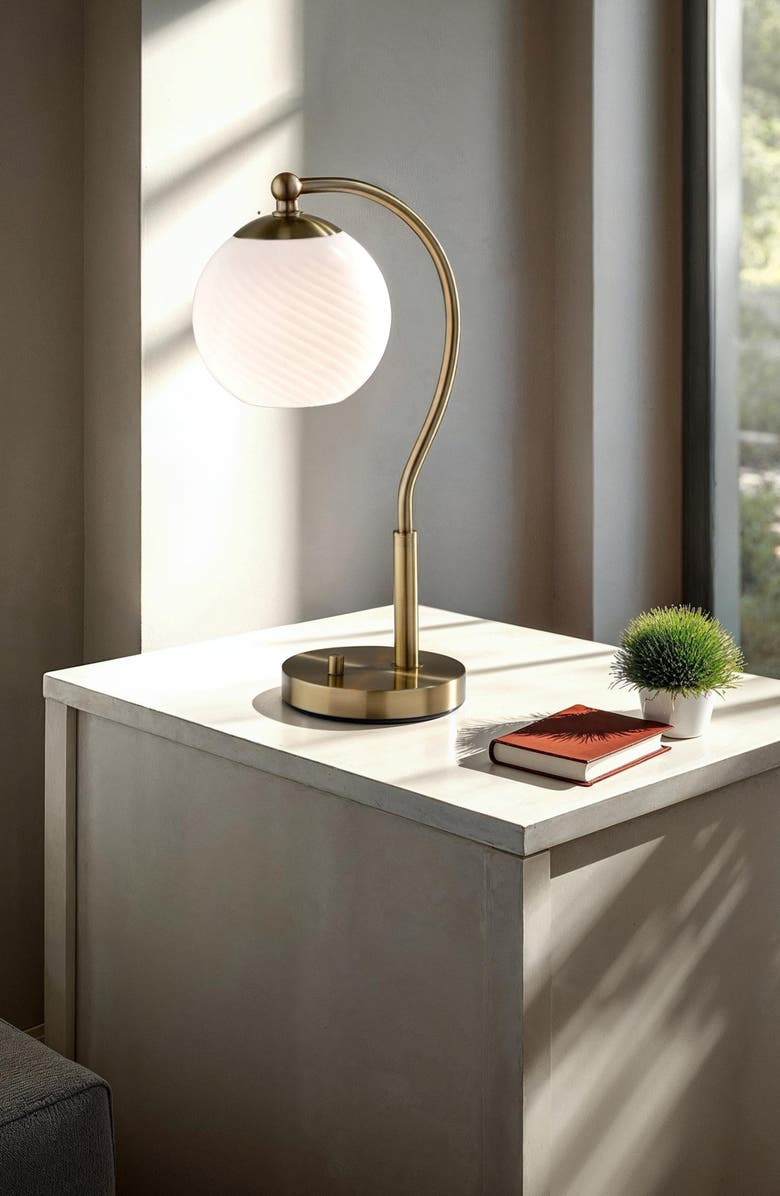 ADESSO LIGHTING Swirl Antiqued Brass Desk Lamp, Alternate, color, Antique Brass