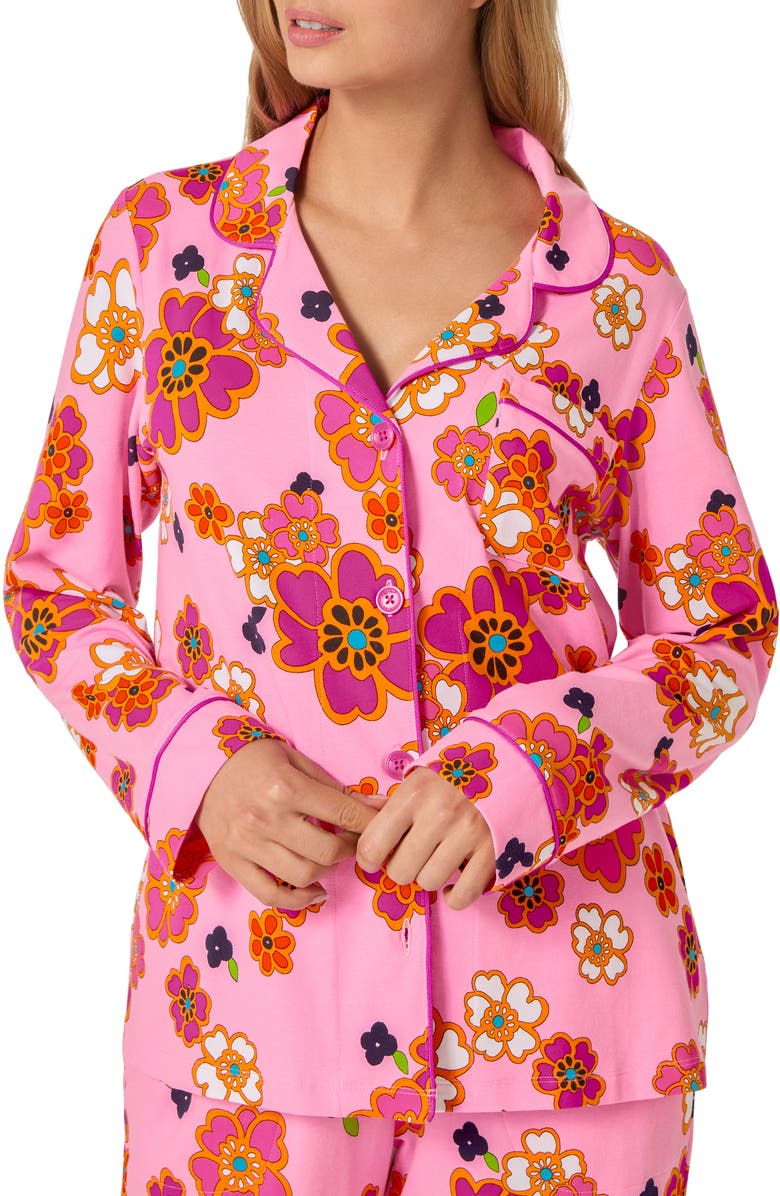 BedHead Pajamas Print Long Sleeve Stretch Organic Cotton Jersey Pajamas, Alternate, color, Resort Floral