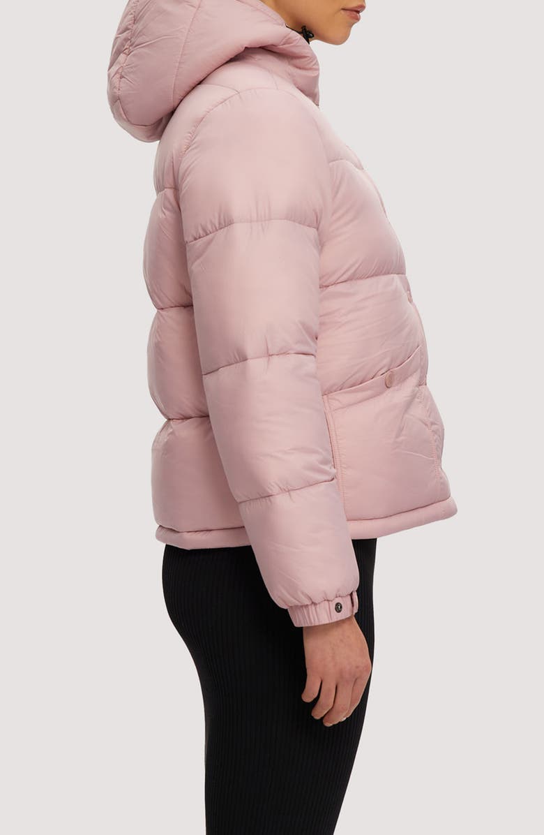 Noize Winona Hooded Puffer Jacket, Alternate, color, Deauville Mauve/ Dark Cherry