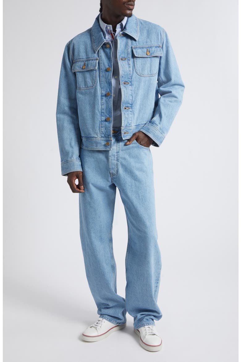 Straight Leg Selvedge Denim Jeans, Alternate, color, LIGHT BLUE