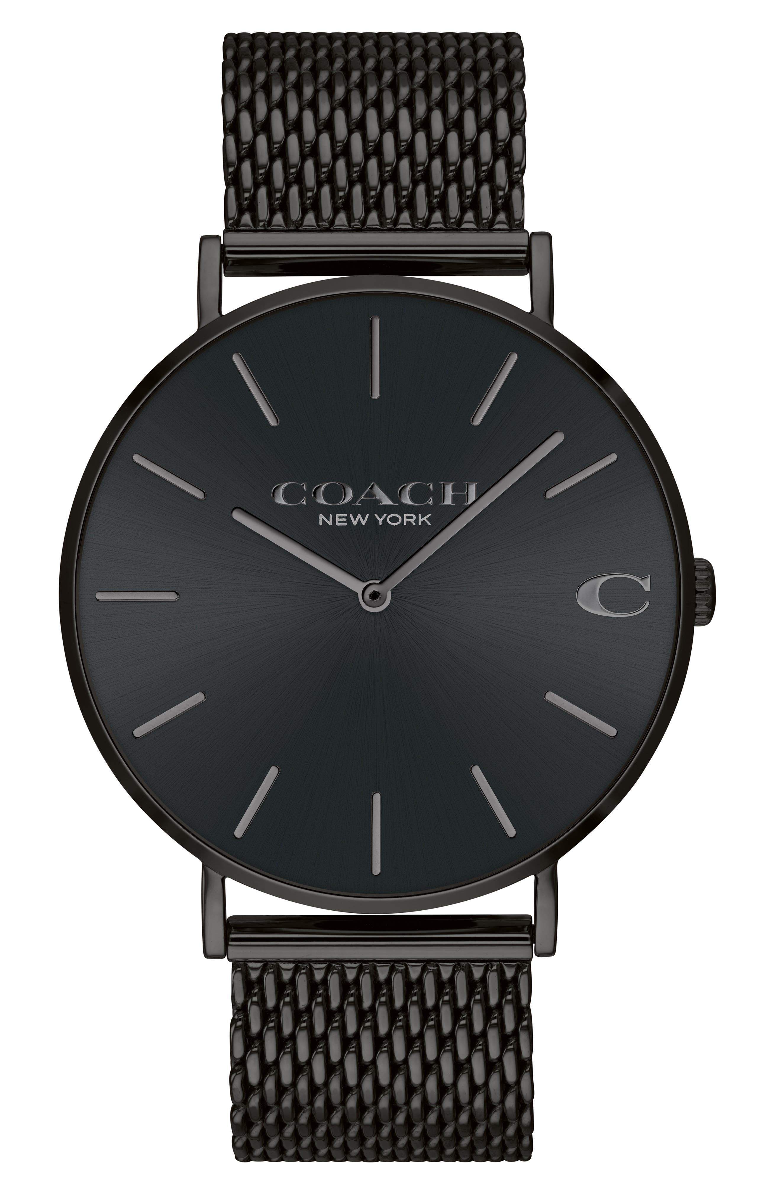 Charles Mesh Strap Watch, 41mm