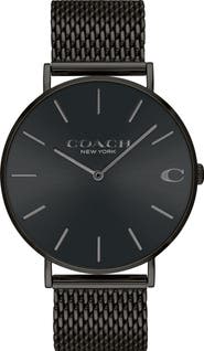 COACH Charles Mesh Strap Watch, 41mm