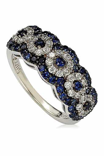 SUZY LEVIAN Two-Tone Blue Sapphire, Created White Sapphire & Brown Diamond Ring