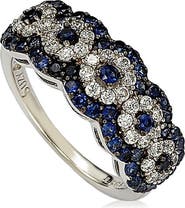 SUZY LEVIAN Two-Tone Blue Sapphire, Created White Sapphire & Brown Diamond Ring