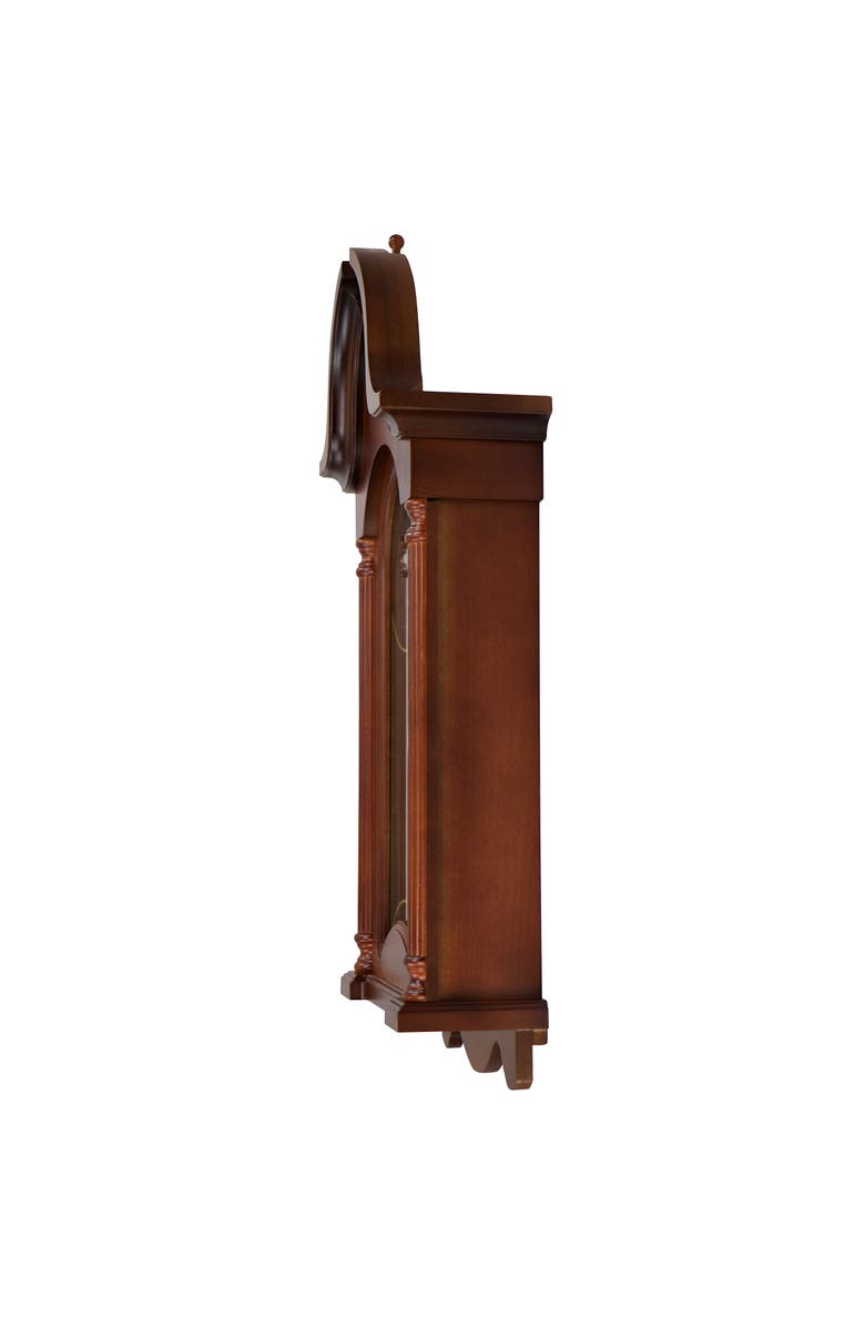 Bedford Clock Collection Delphine 27in Mahogany Chiming Pendulum Wall Clock, Alternate, color, Mahogany