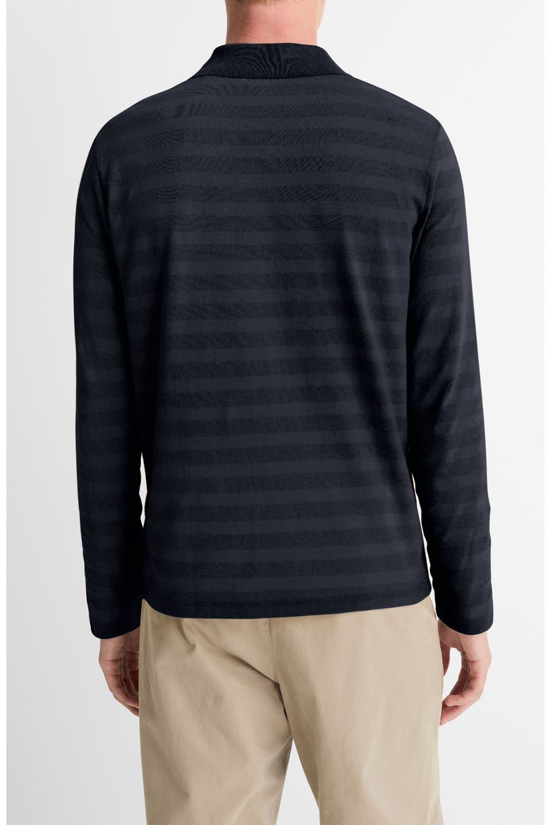 Jacquard Stripe Long Sleeve Polo, Alternate, color, COASTAL