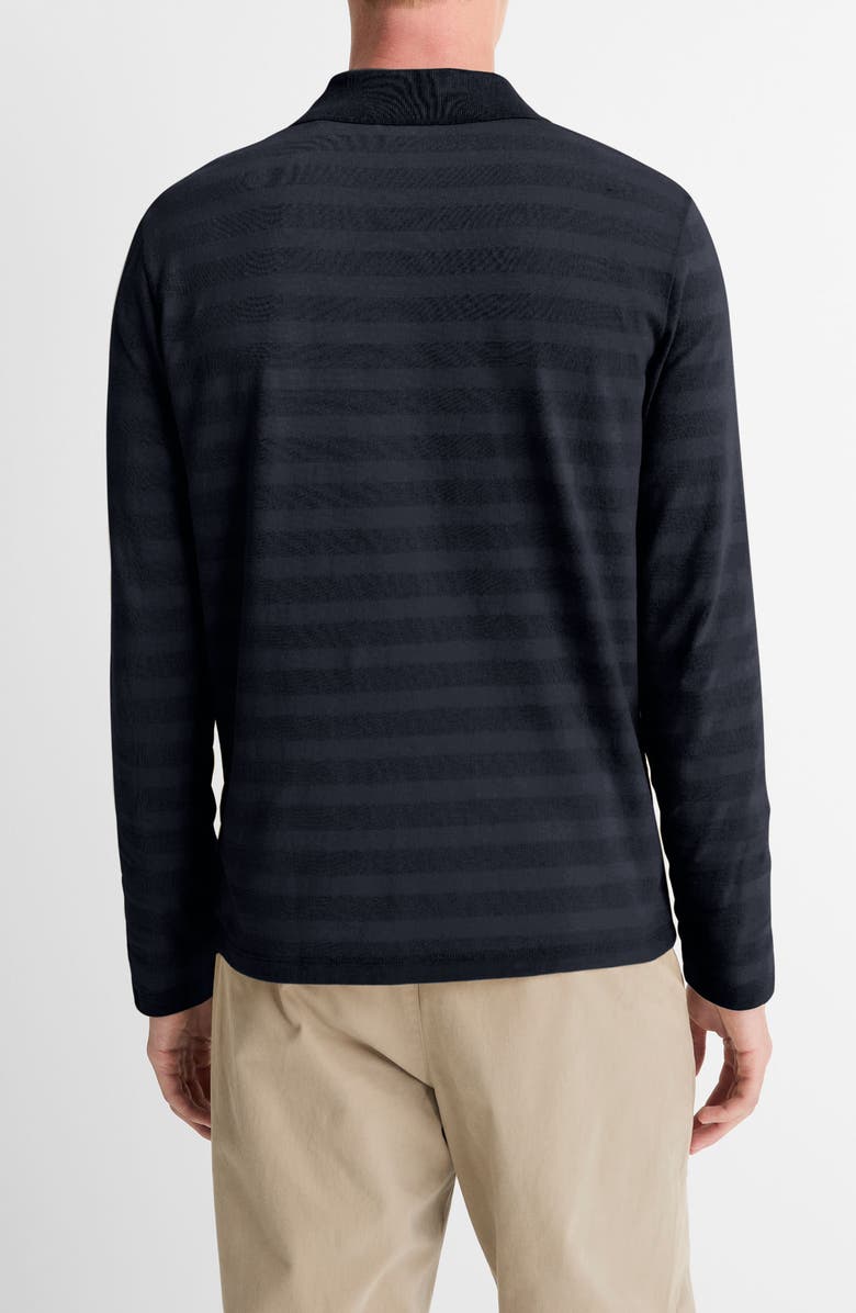 Vince Jacquard Stripe Long Sleeve Polo, Alternate, color, Coastal