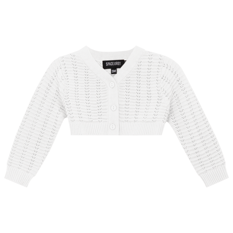 Pointelle Knit Cropped Cardigan (Toddler, Little Kid & Big Kid)