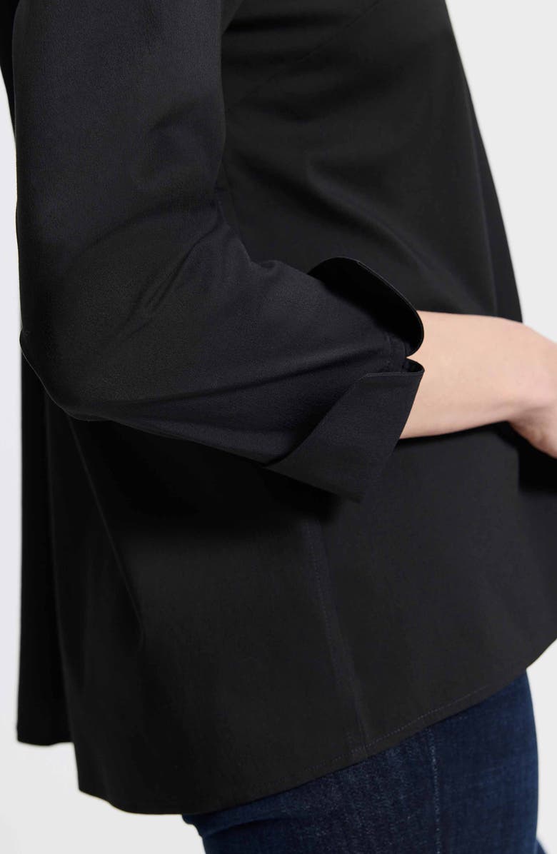 Foxcroft Agnes Split Cuff Popover Blouse, Alternate, color, Black