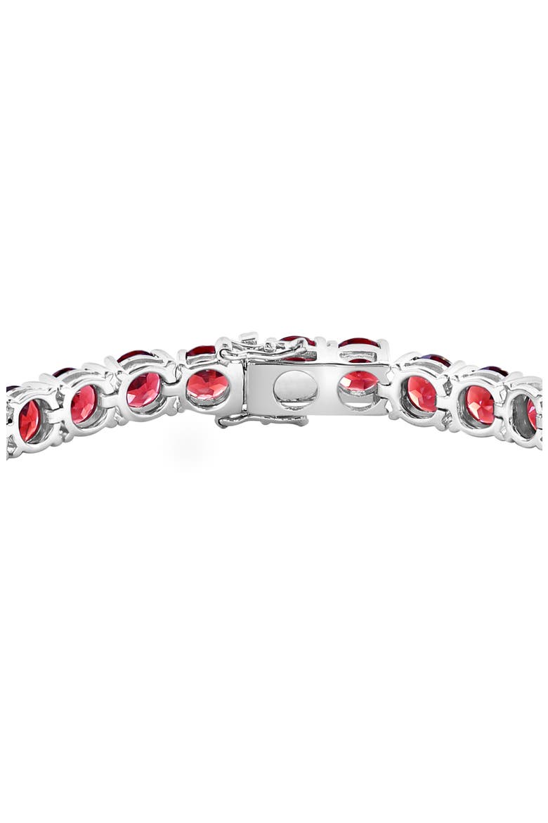 Sterling Silver Garnet Tennis Bracelet, Alternate, color, SILVER