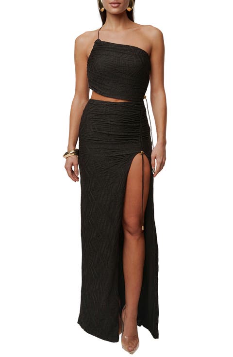 Andriana Textured Strappy Back Maxi Dress
